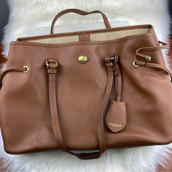 Coach Tan Leather Shoulder Bag - Picture 1 of 11